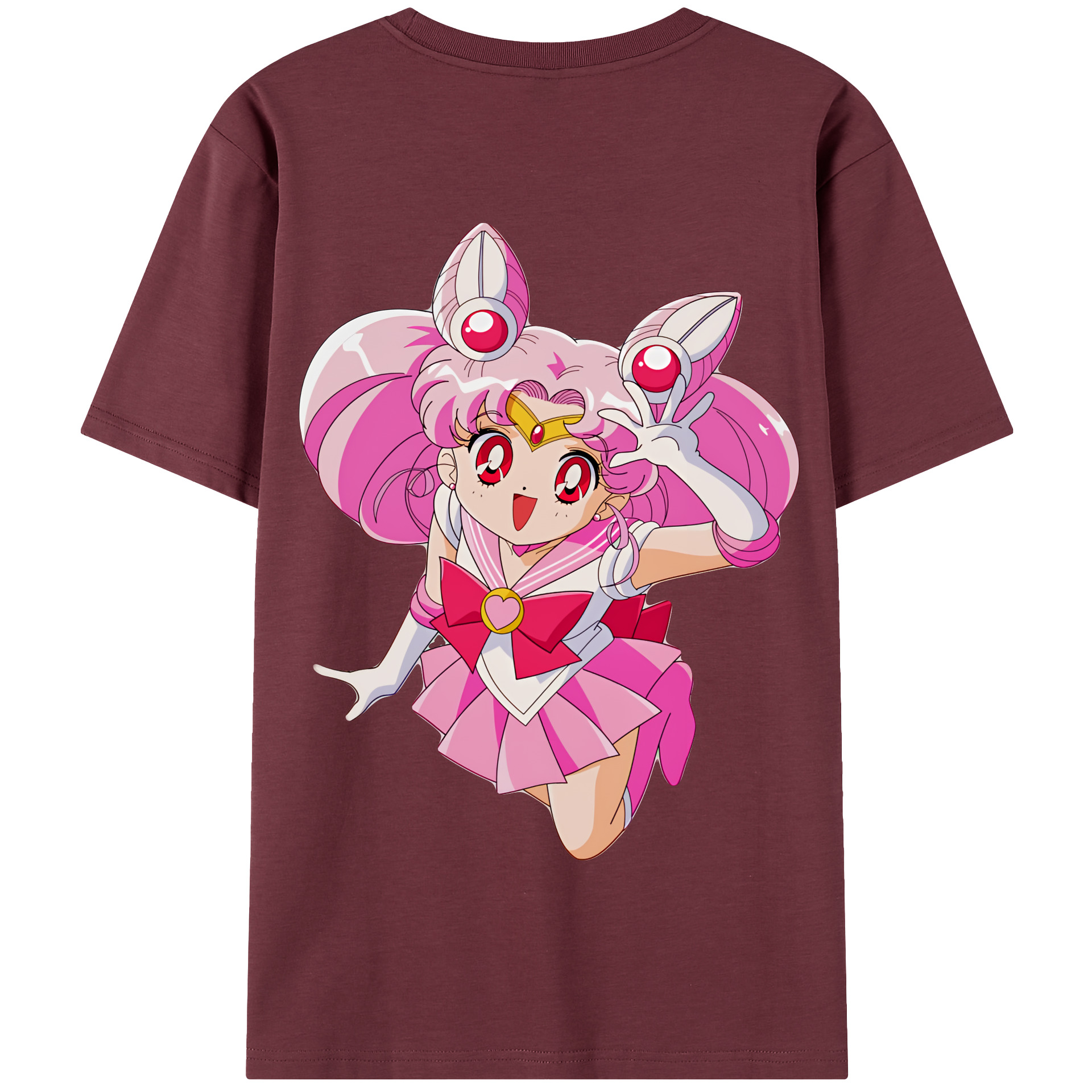 （画像用） 美少女戦士セーラームーン ちびうさ Sailor Moon Chibiusa Tsukino Usagi Small Lady Serenity 綿100％半袖Tシャツ（背面プリント）